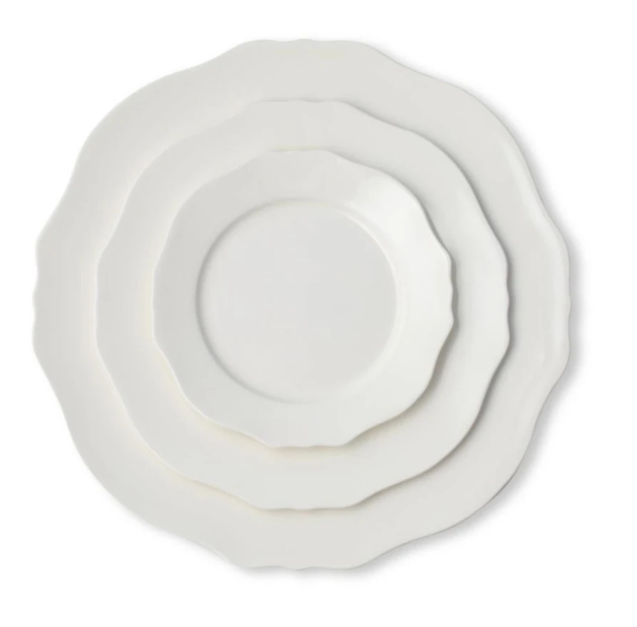 White Scalloped plates style reference for XOXO's upcoming tableware collection