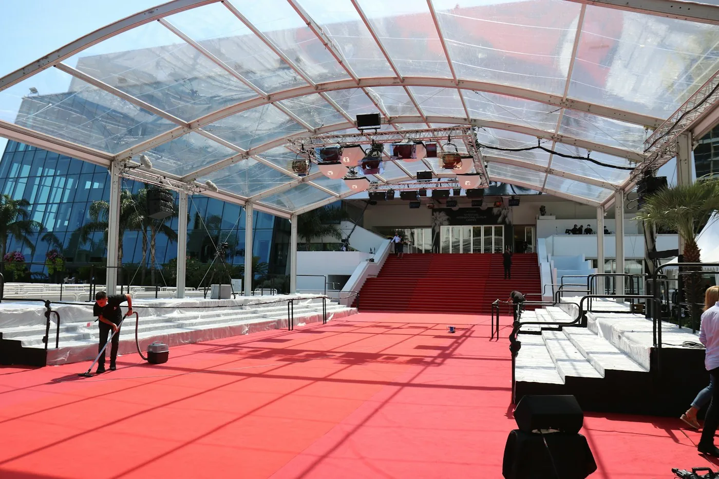 Installed event carpet at a large venue